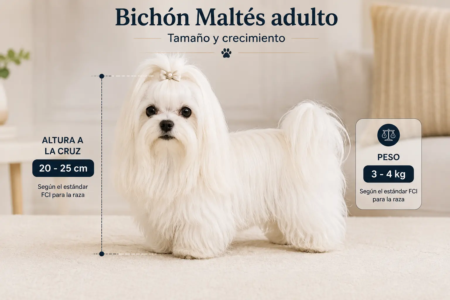Tamaño de un Bichón Maltés adulto