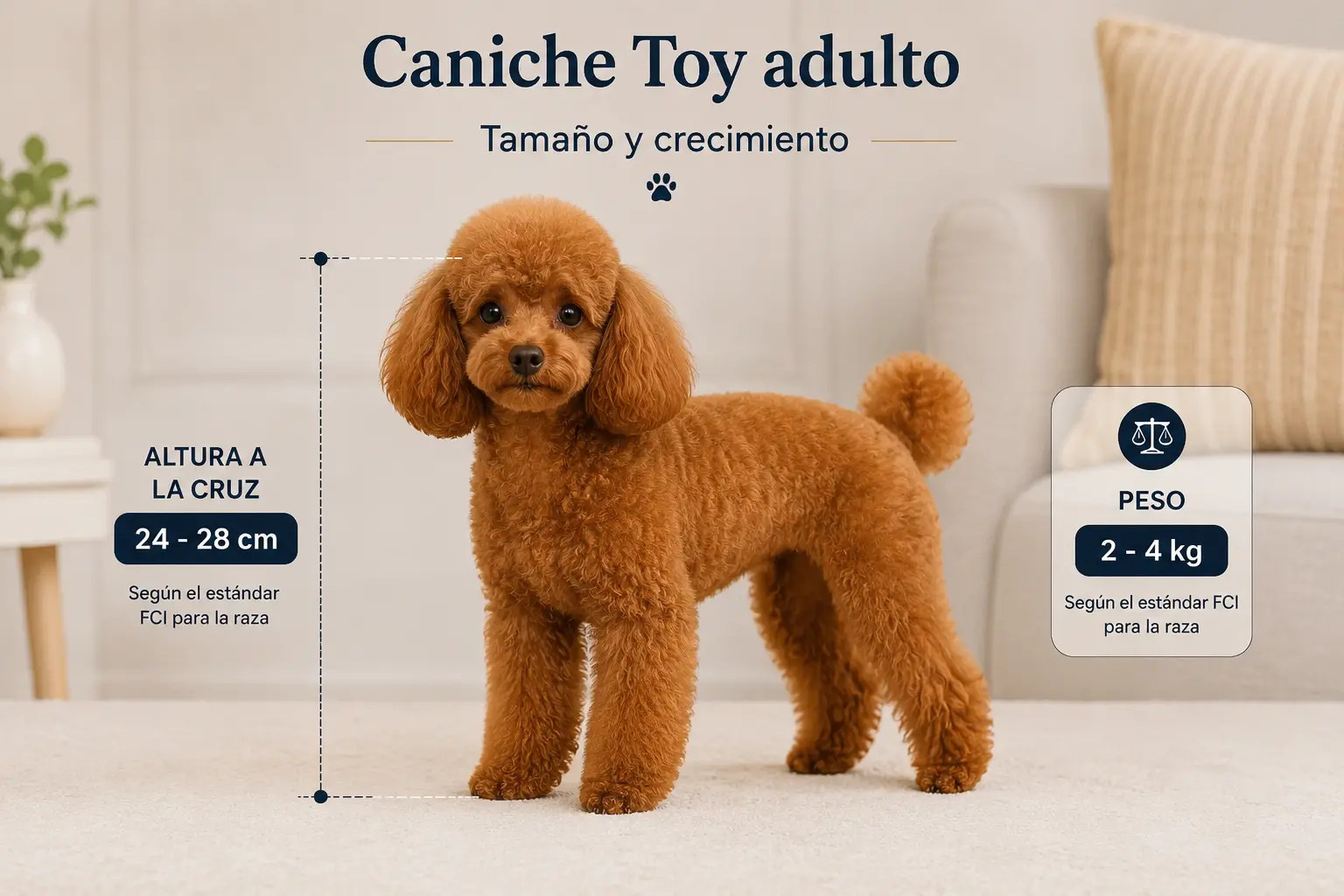 Tamaño de un Caniche Toy adulto