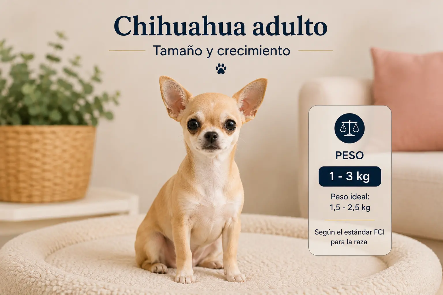 Tamaño de un Chihuahua adulto