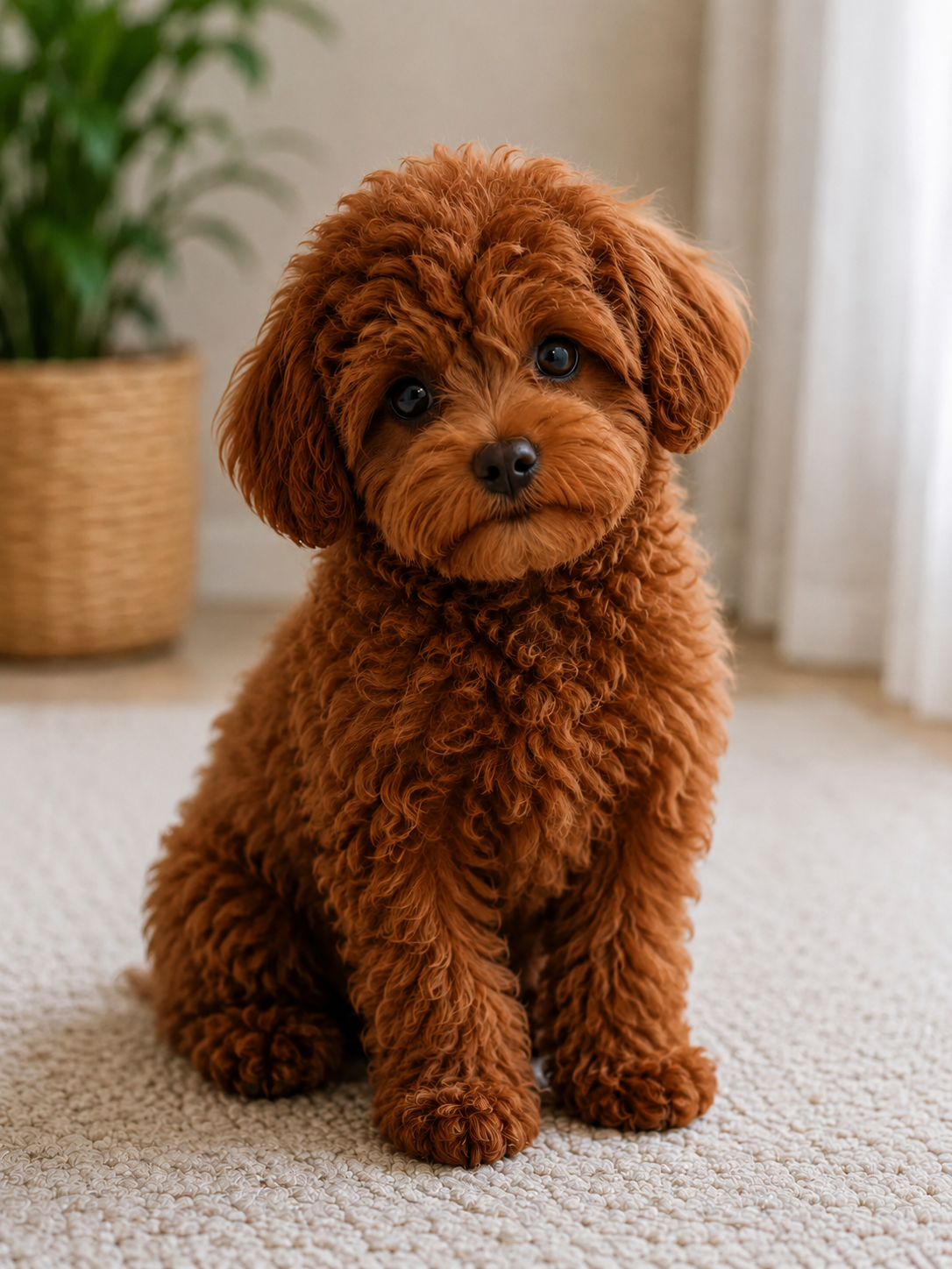 Maltipoo de color marrón/rojo