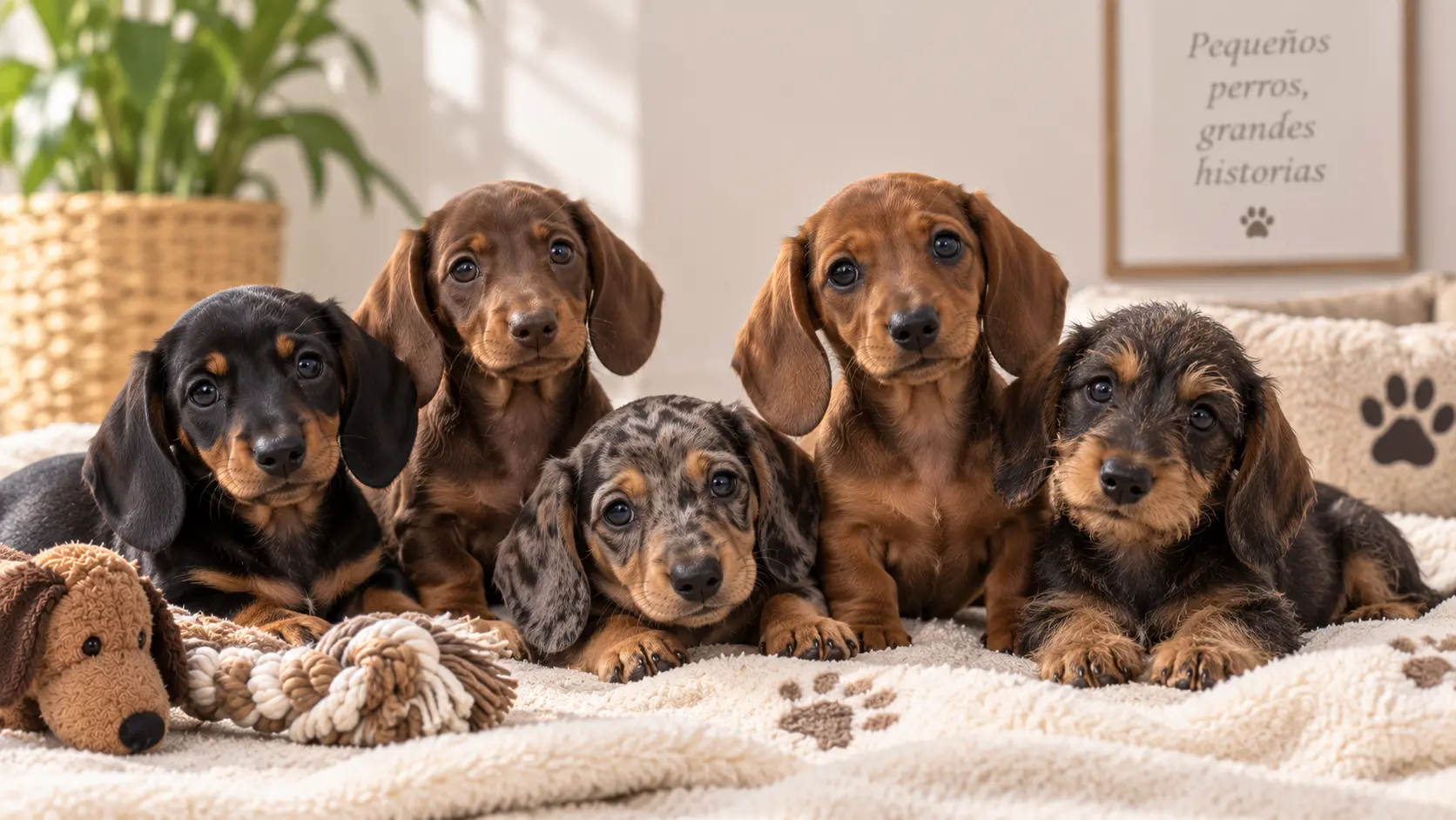 Cachorros Teckel criados en un entorno familiar