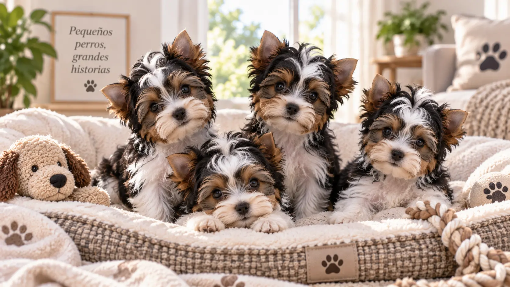 Cachorros Yorkshire Biewer criados en un entorno familiar