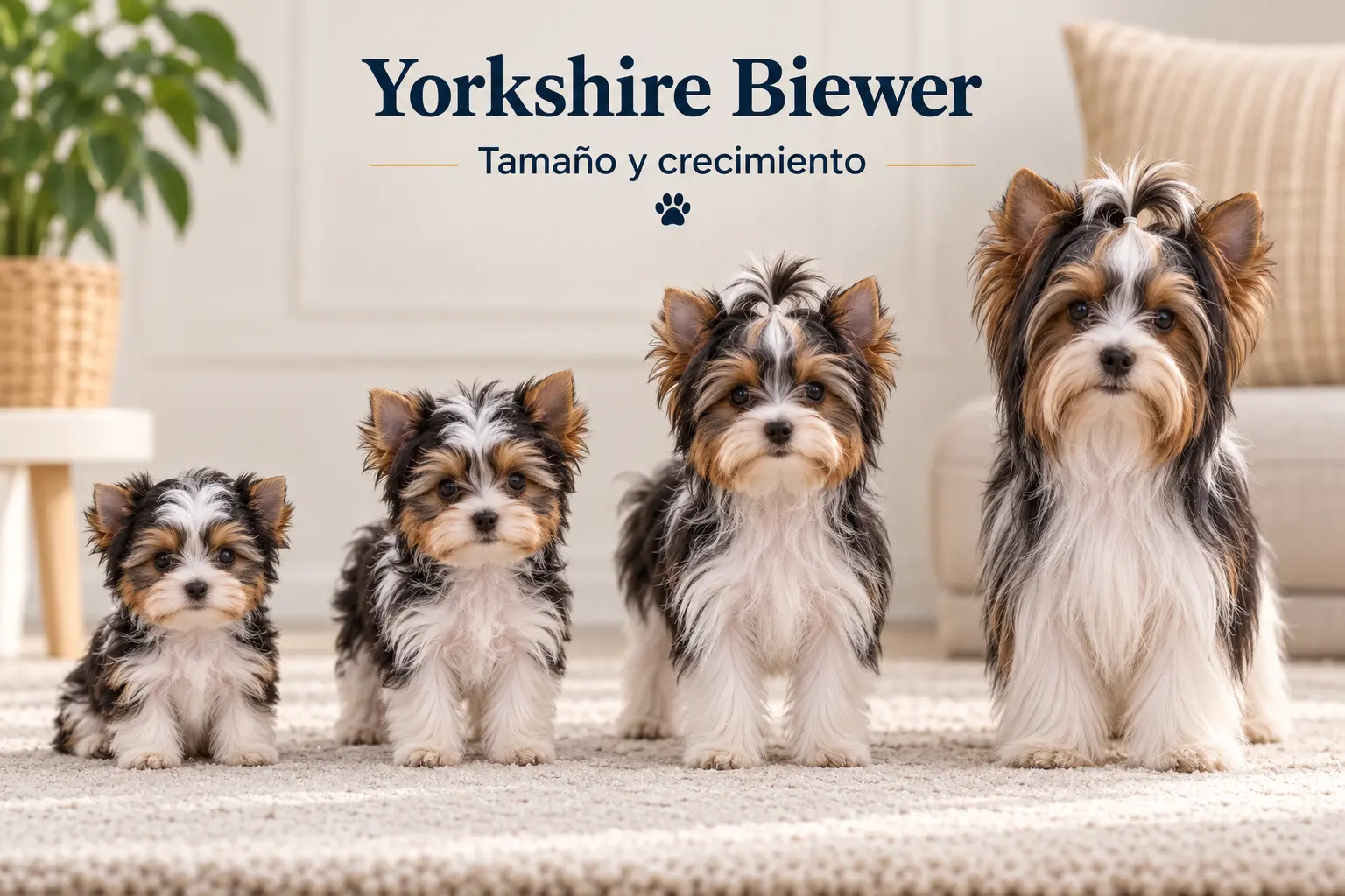 Tamaño de un Yorkshire Biewer adulto