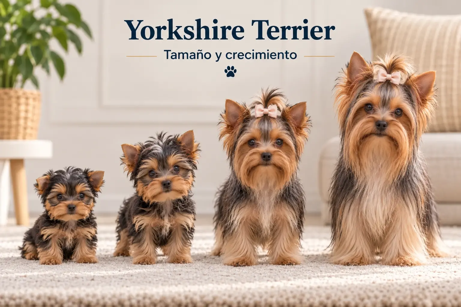 Tamaño de un Yorkshire Terrier adulto